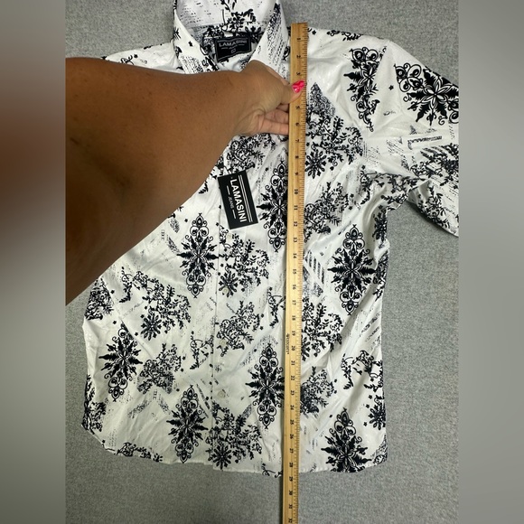Lamasini Shirt Mens L Embellished Western Hispanic Streetwear Long Sleeve Velvet - Picture 13 of 16